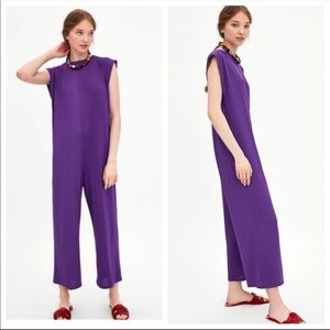 Zara, Purple Ribbed Jumpsuit